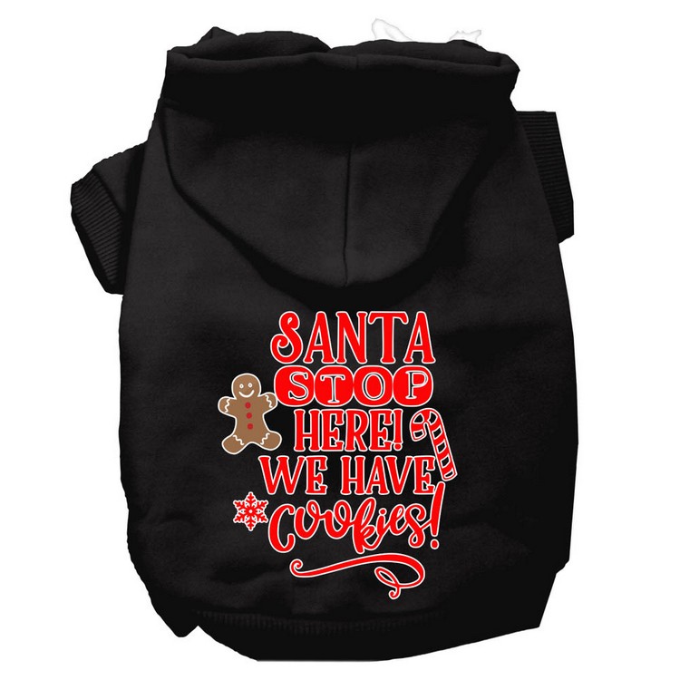 Santa, We Have Cookies Screen Print Dog Hoodie Black XL